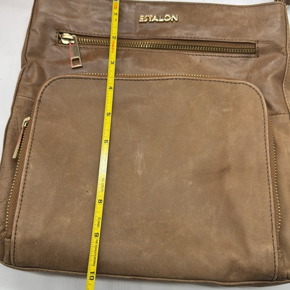 Estalon Brown Leather Crossbody Bag BRN7608C - Picture 11 of 13